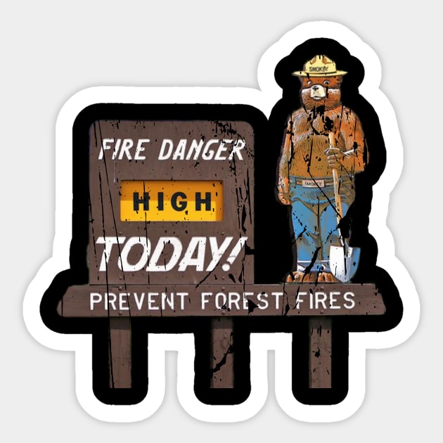 SMOKEY THE BEAR Sticker by Cult Classics